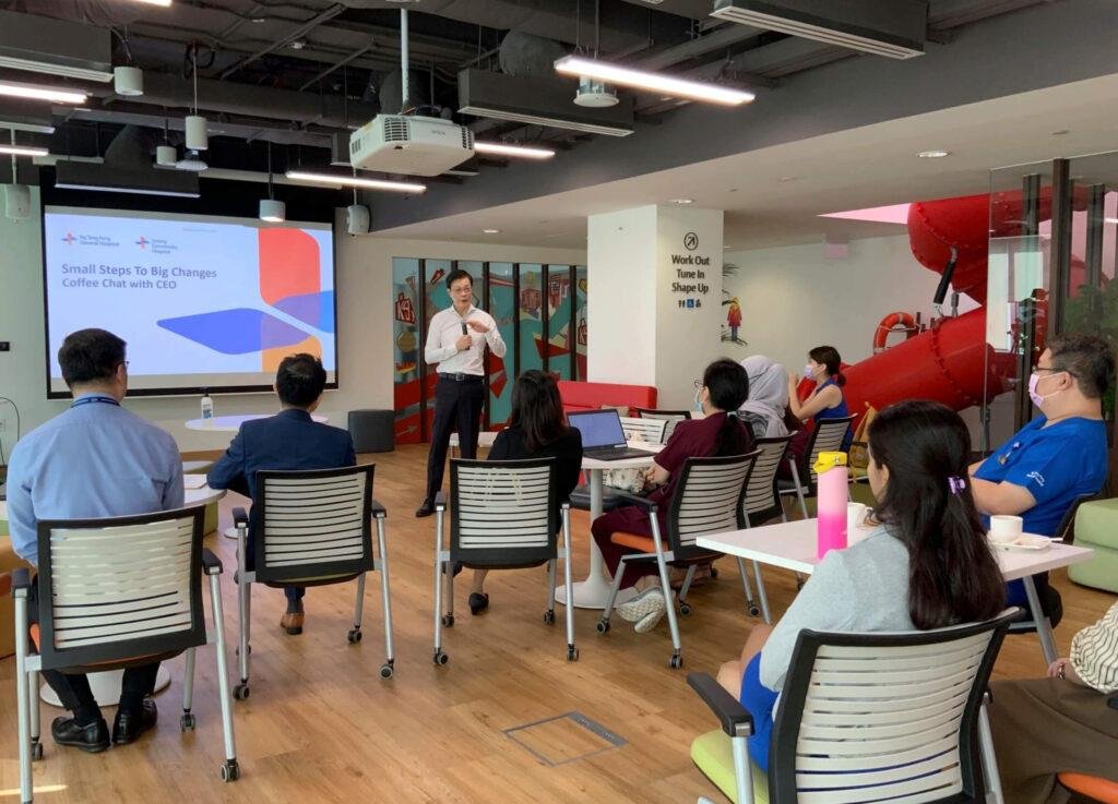 CEO opening the check-in session with the Small Steps To Big Changes cohort.