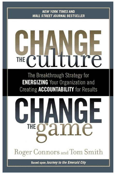 Cover of Change the Culture, Change the Game by Roger Connors and Tom Smith, a book on driving organizational success through cultural transformation.